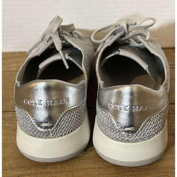 COLE HAAN Grandpro Tennis Stitchlite Sneaker Metallic Silver Women's 9B - Picture 3 of 6